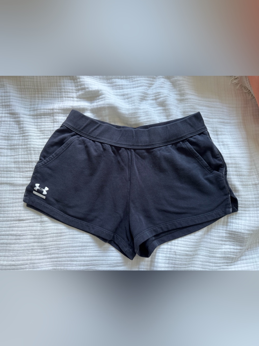 Under Armour Black Women's Athletic sweatShorts with White Logo